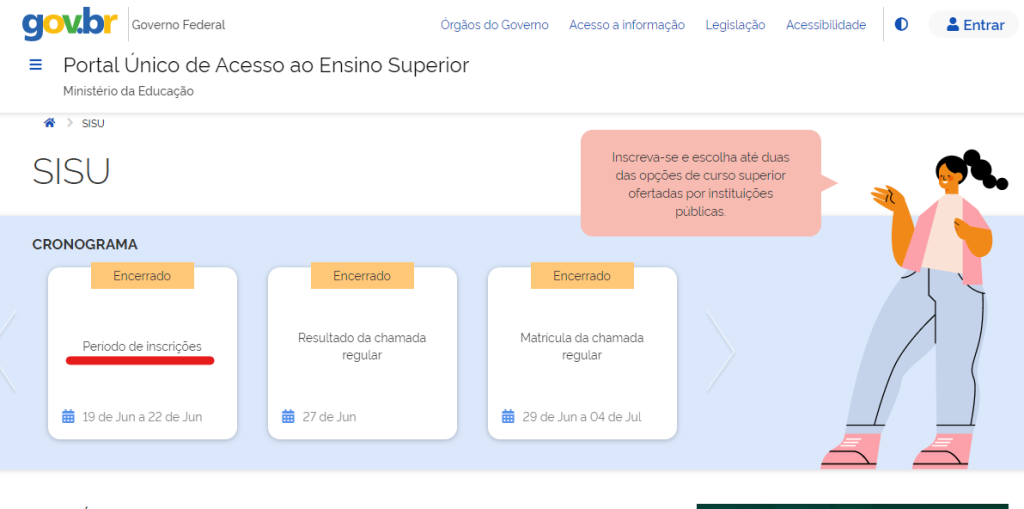 Inscrições Sisu 2024 - novas regras, cronograma, datas, passo a passo